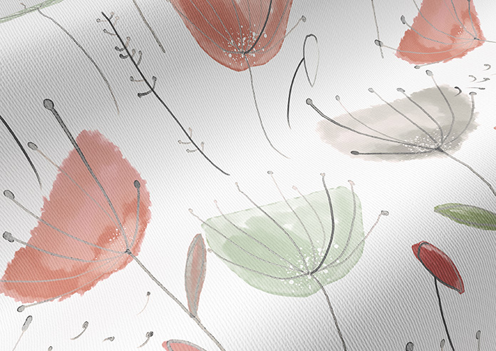 Watercolour Dandelions, Romantic Red - Twist&Fit Roller Blind - Image 4